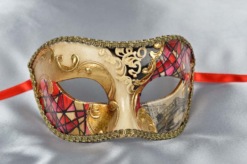 Red Mask with Venetian Scenes