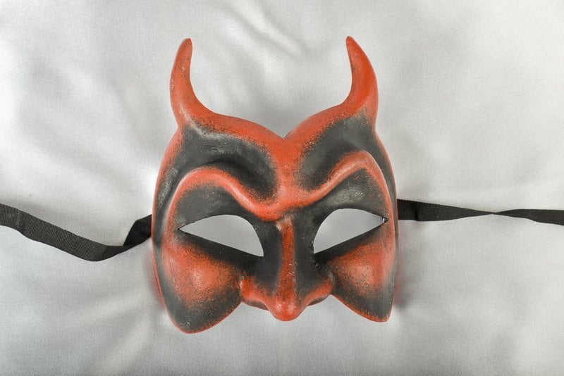 Red Diavolo masquerade ball mask