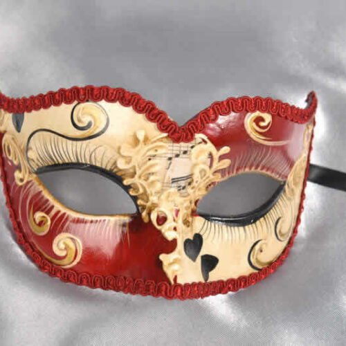 Red Love hearts masquerade mask