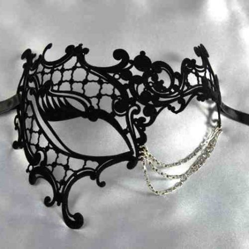 black flock velvet phantom mask