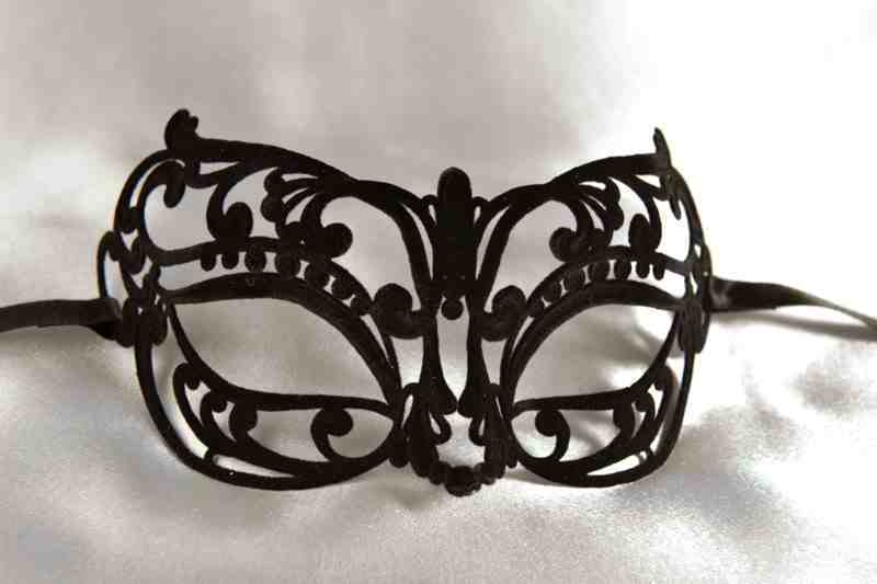 Lace black velvet mask