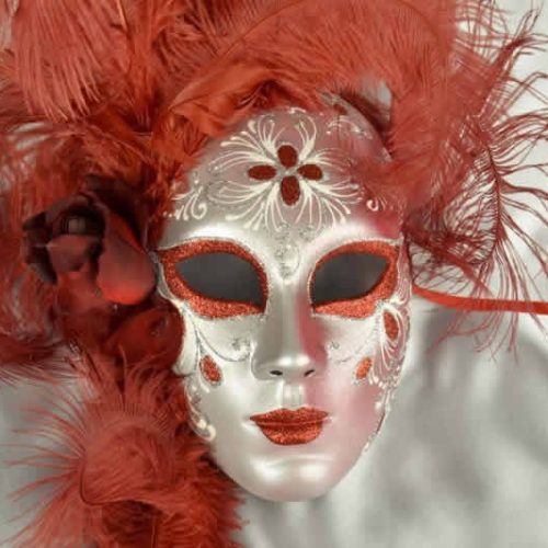 Blank White Full Face Mens Boys Masquerade Mask