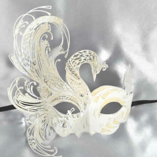 Ladies white luxury ball mask