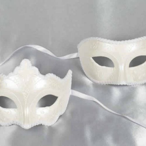 couples ball masks - white