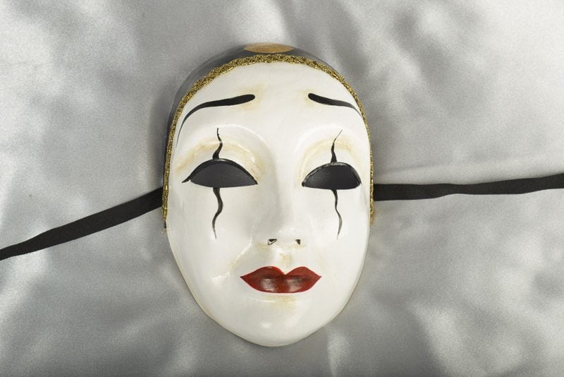 Black and White Pierrot Mask