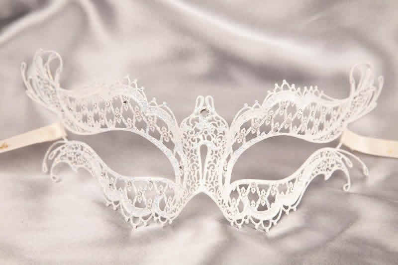 white filigree metal masquerade masks - Vampire Diaries Mask