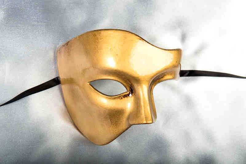 gold Phantom Style Masquerade Masks