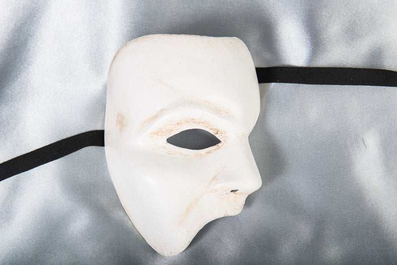 white Famous Phantom Venetian Masks