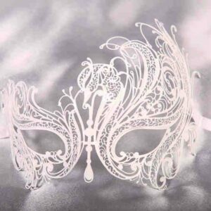 White Leda - Budget Unisex Filigree Metal Mask