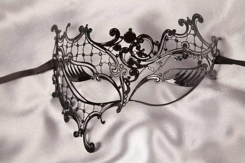 black lace metal phantom mask