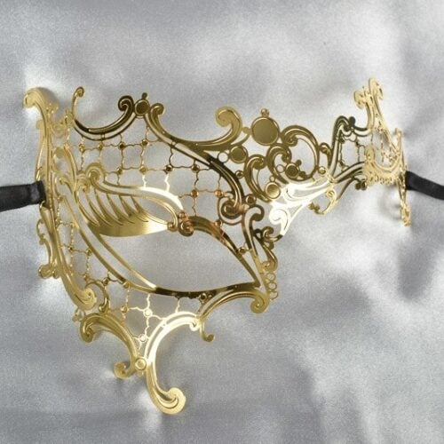 gold half face Phantom mask