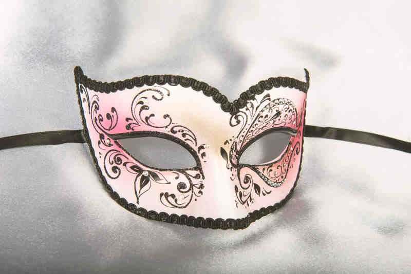 Cerise Pink Colombina Crystal Masquerade mask