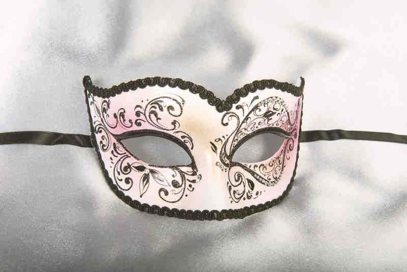 Pink Colombina Crystal Masquerade mask