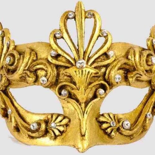 Aria baroque masquerade mask in Gold