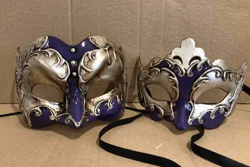 Joker Giglio Silver - Couples Masked Ball Masks - Image 2