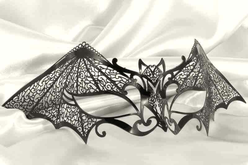 thumbnail image 2 of Black Filigree Metal Venetian Masquerade Mask – Party Ready, Express Post 2 of 6