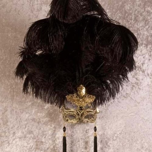 Luxury bespoke Venetian masks with feathers - Anna