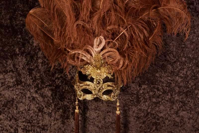 Luxury bespoke Venetian masks with feathers - Anna