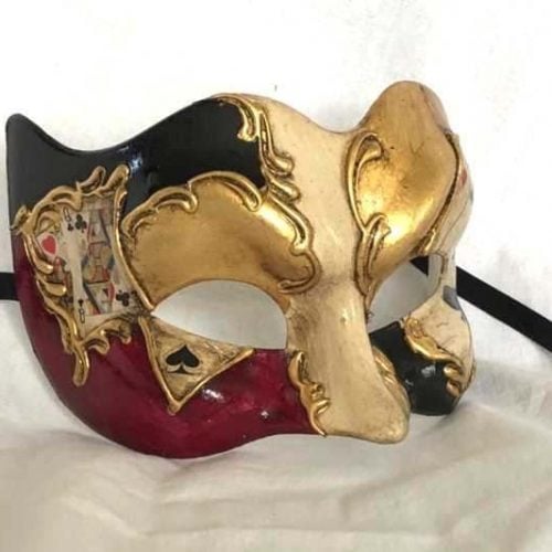 Poker decorated Joker masquerade mask