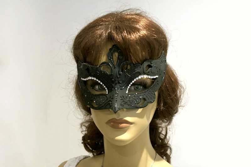 Luxury Venetian masquerade ball mask on female model face