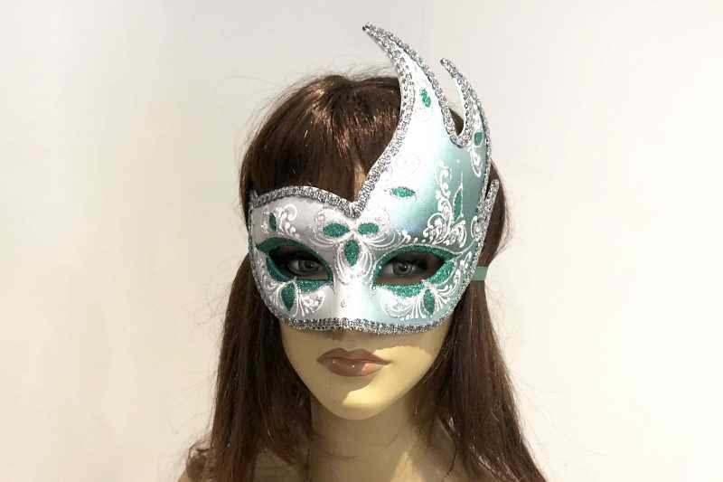 swan carnival mask for masked ball on female face