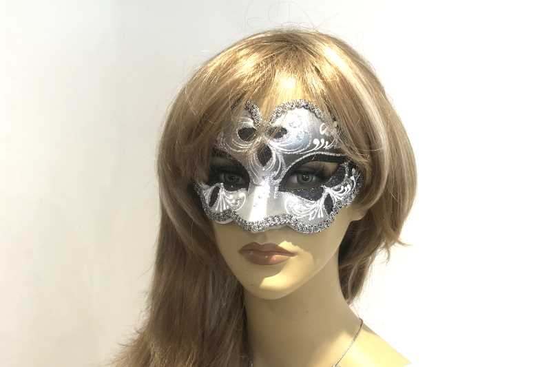 Iris carnival masquerade mask on female face