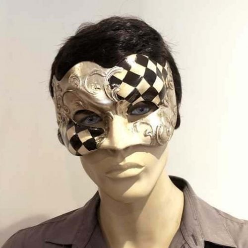 Diamond Detail Joker Masquerade Masks on male face