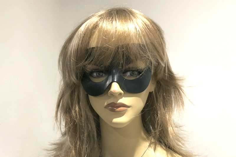 Leather Vampire masquerade Mask on female face