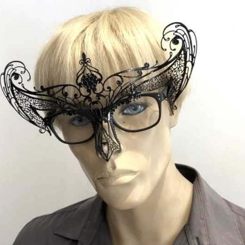 Masks to be attached to glasses Libellula shown on male face