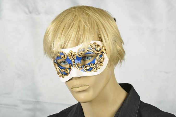 Venetian mask Colombina Occhi on male model face