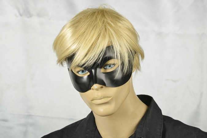 masquerade ball mask leather Colombina on male model