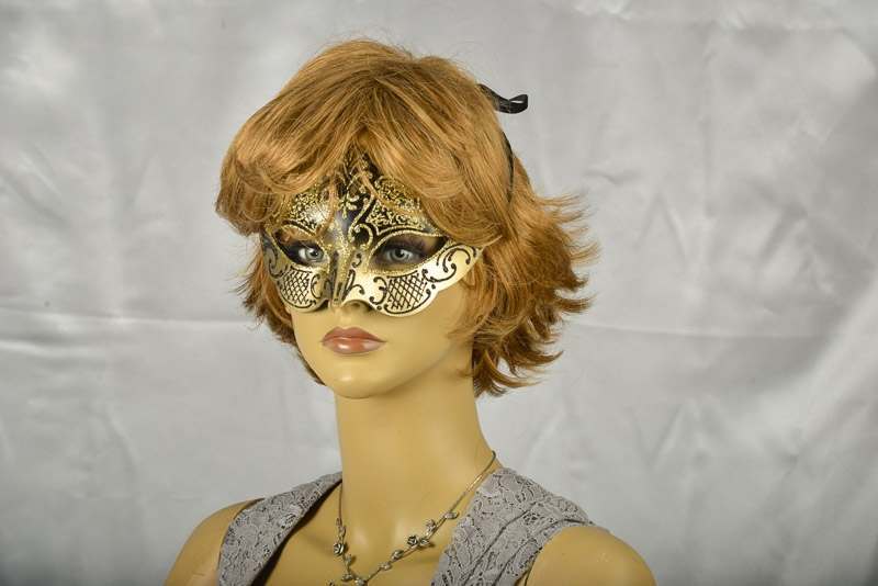 masquerade ball mask Giglio Iris on face of female