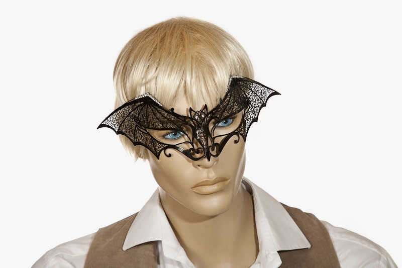 bat masquerade mask for Halloween on male face
