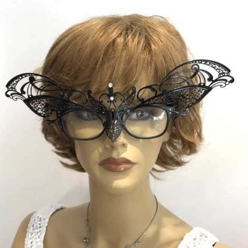 Masquerade mask for glasses Ninfa on female model