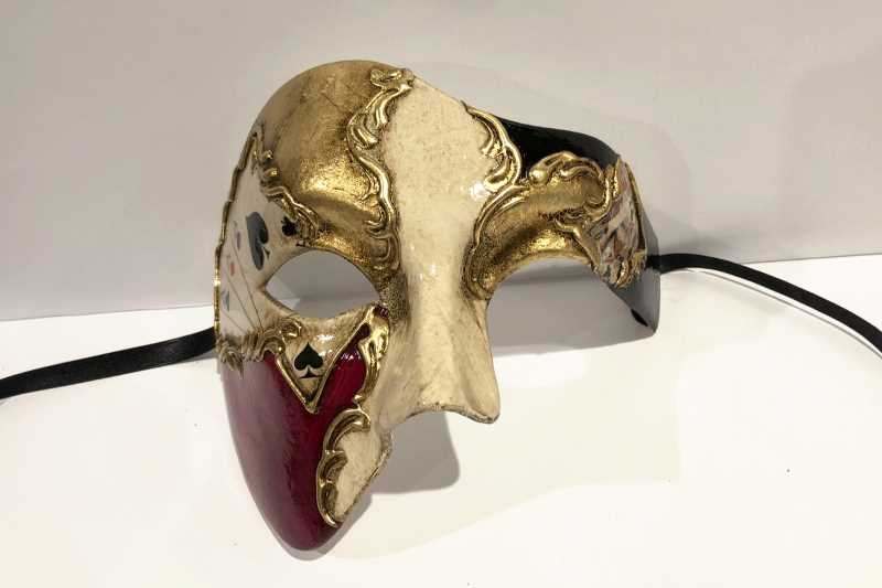 Poker decorated Phantom masquerade mask