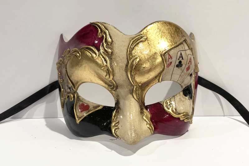 Poker decorated Joker masquerade mask