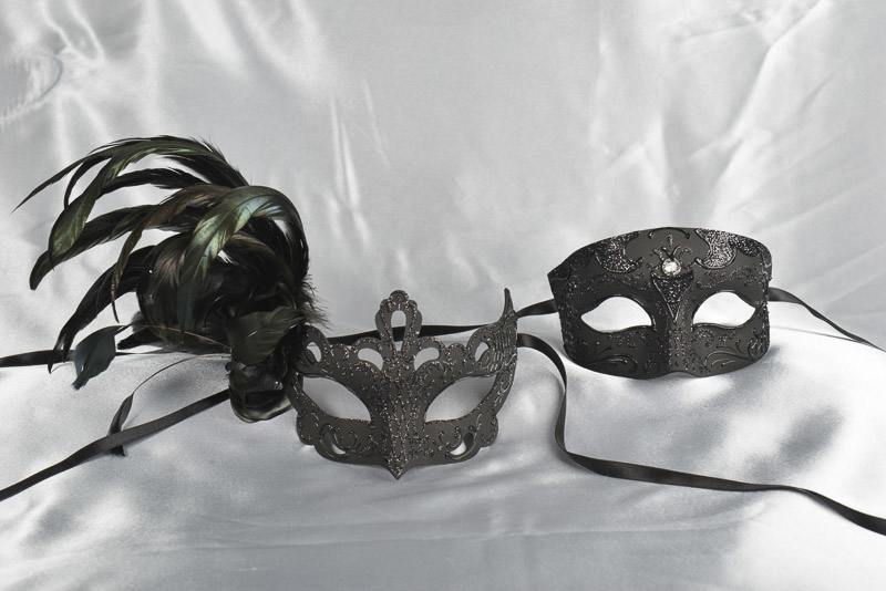 Black Venetian masks for couples - Tomboy Vanity