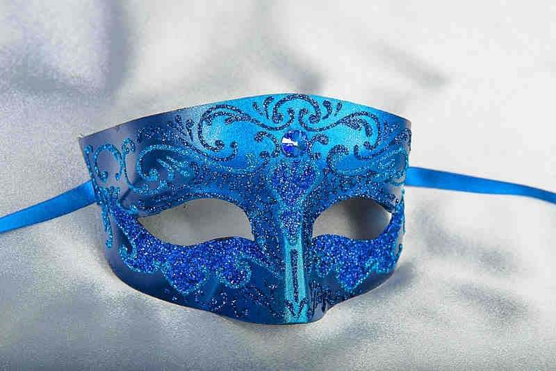 Blue Venetian mask for a man - Tomboy Plain
