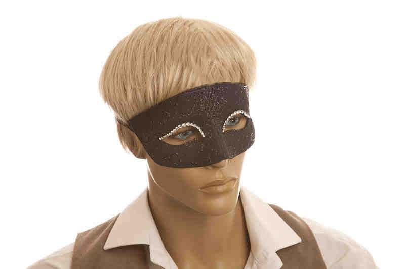 Venetian paper mache mask with crystals - Tomboy Strass on model