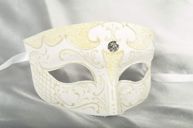 White Venetian mask for man - Tomboy One