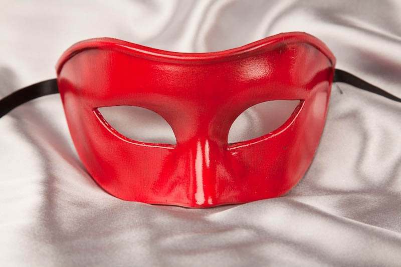 Red Colombina shaped masquerade mask