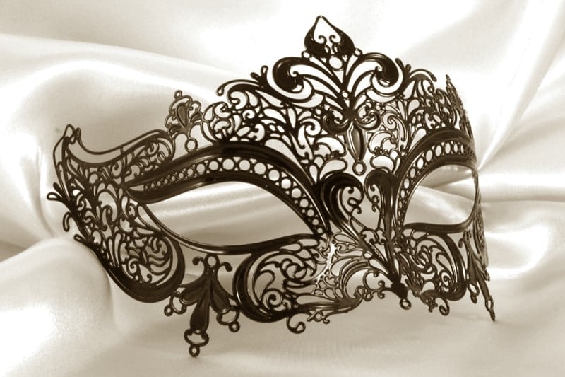 Black filigree metal Venetian masks | Diana