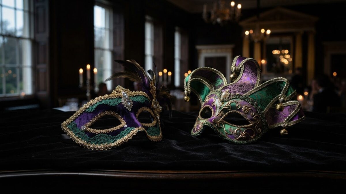 Purple and Green Masquerade Masks: Shades and Styles