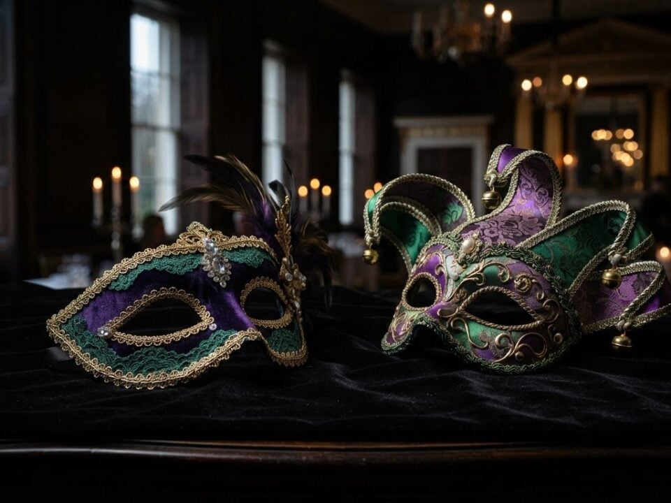 Purple and Green Masquerade Masks: Shades and Styles