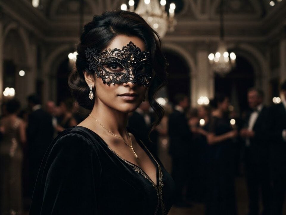 Masquerade Masks for Black Dresses and Formal Attire